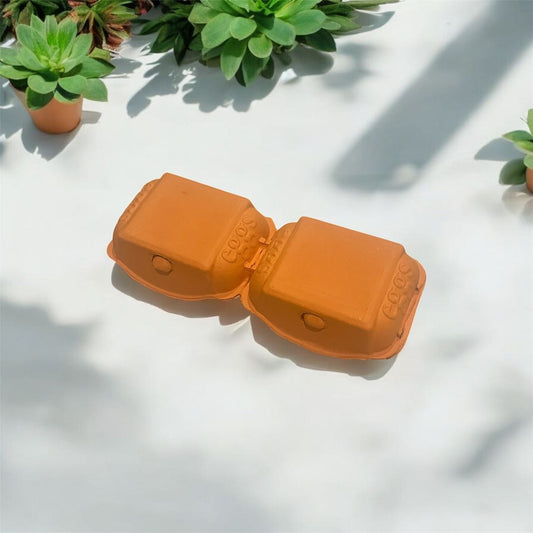 Twin Pack 2x6 Egg Cartons for Full Dozen Eggs - Standard Size - Orange, Lime Green, Blue